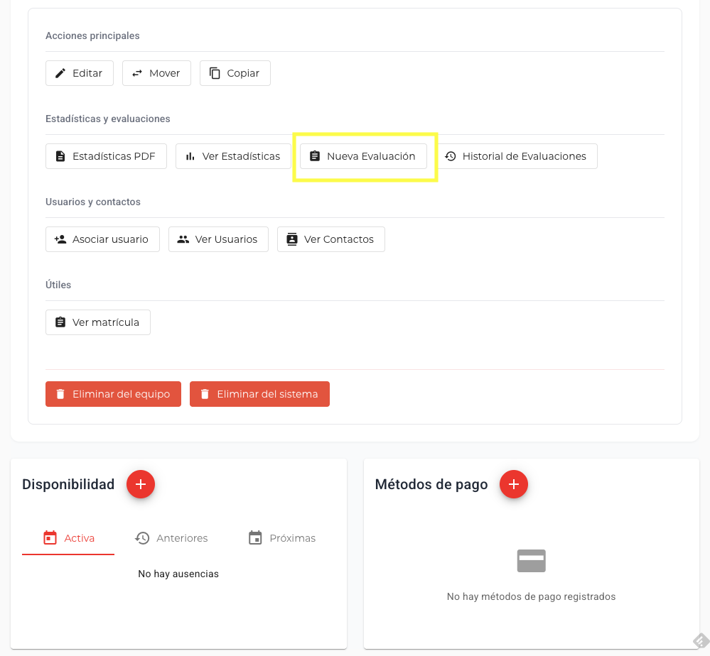 Acceso a evaluación