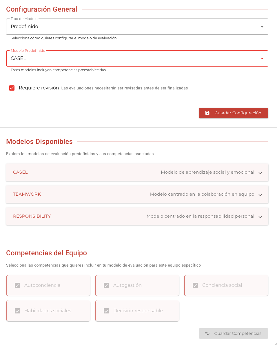Lista de competencias