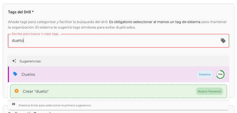 Sistema de autocompletado y sugerencias de tags con IA