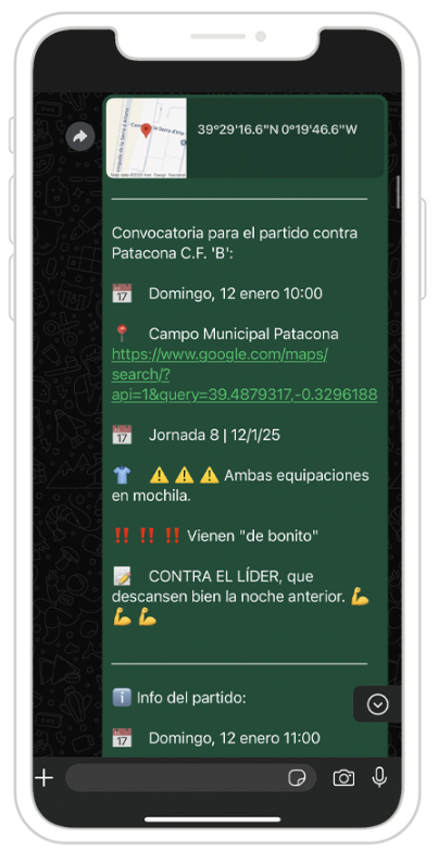 Ejemplo de texto para compartir convocatoria externamente